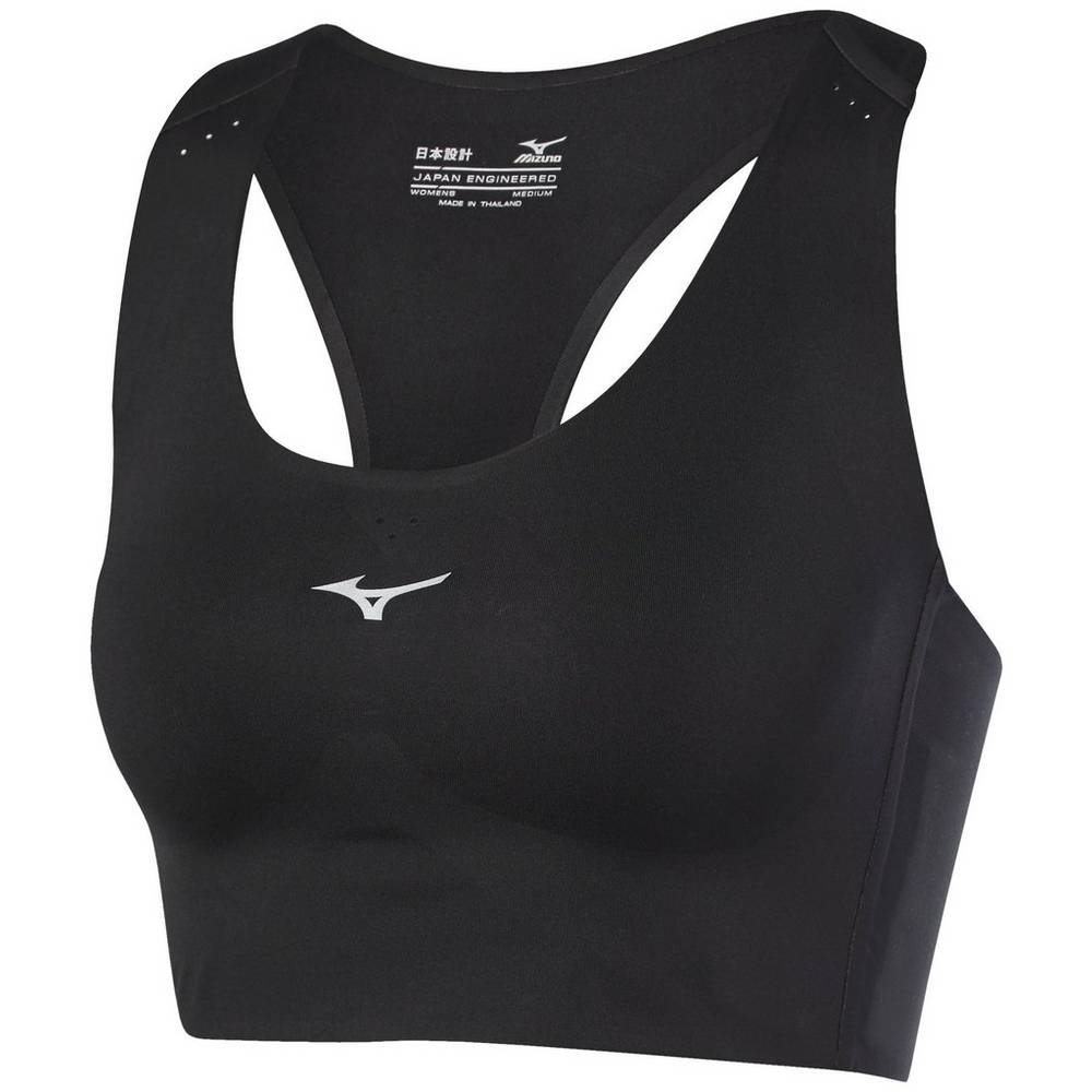 Damske Športová Podprsenka Mizuno Aero Crop Čierne Vypredaj WPXO34508